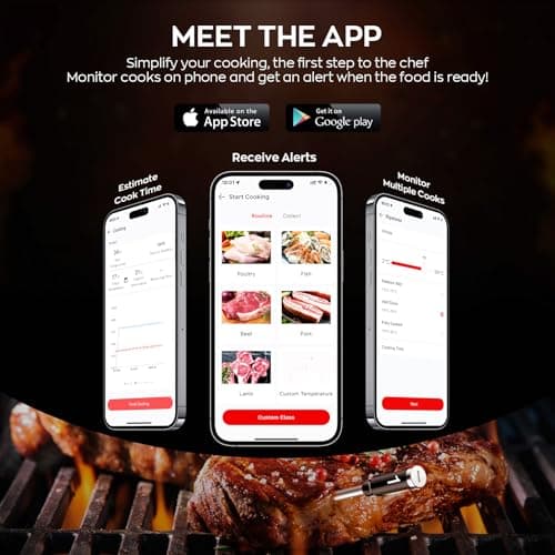 Smart Wireless Meat Thermometer with Dual Probes, Bluetooth & WiFi Combo, High Precision & Fast Response for BBQ, Grill, Smoker, Oven, Air Fryer 7