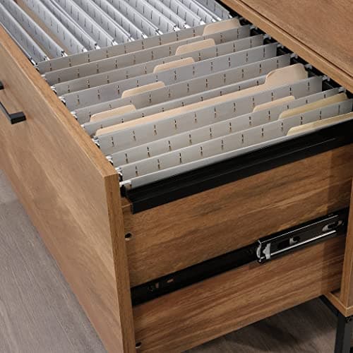 Sauder Tremont Row 2-Drawer Lateral File Cabinet with White Top, Sindoori Mango Finish 7