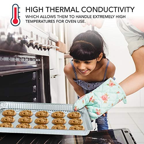 Stock Your Home Aluminum Pans - 15 Pack Disposable Aluminum Foil Trays - Reusable Nonstick Baking Sheets - 16 Inch x 11 Inch 5