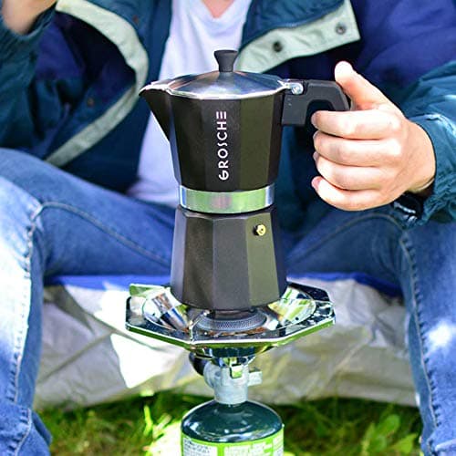GROSCHE Milano Stovetop Espresso Maker Moka Pot 9 espresso Cup, 15.2 oz, Black. Cuban Coffee Maker Stove top coffee maker Moka Italian espresso greca coffee maker brewer percolator 6