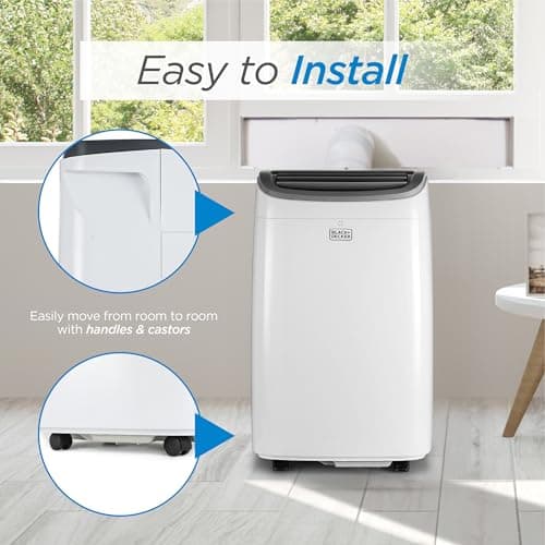 BLACK+DECKER Portable Air Conditioner, 8,000 BTU (3,950 BTU SACC) for Rooms up to 400 Sq. Ft., Portable AC with Follow Me Remote Control and Window Kit, BPACT08WT, White 7