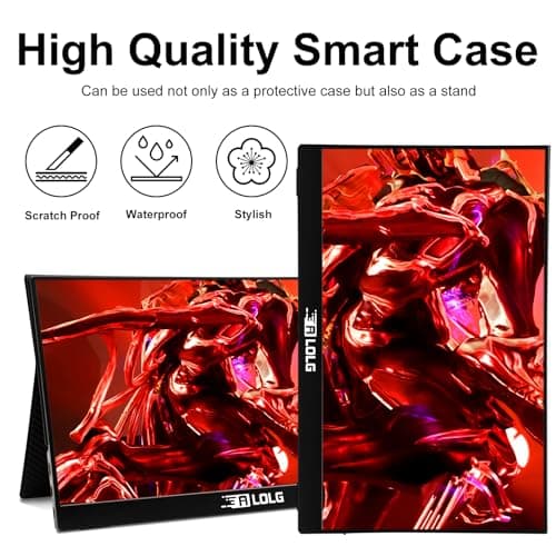 ALOLG Portable Monitor 17.3 Inch with 144HZ FHD 1080P Display,USB-C and HDMI Inputs, Ultra-Slim IPS Panel with HDR and Premium Smart Cover & Speakers-Compatible with Laptop,PC,Phone,PS5,Switch 6