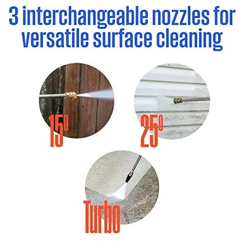 Westinghouse ePX3100v Electric Pressure Washer, 2100 Max PSI 1.76 Max GPM, Built-in Carry Handle, Detachable Foam Cannon, Pro-Style Steel Wand, 3-Nozzle Set, for Cars/Fences/Driveways/Home/Patios 6