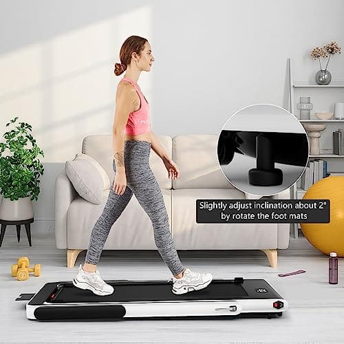 Goplus 2 in 1 Folding Treadmill, 2.25HP Superfit Under Desk Electric Treadmill, Installation-Free with Remote Control, APP Control and LED Display, Walking Jogging for Home Office 8