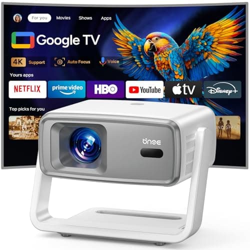 Bnoe 4k Projector with WiFi and Bluetooth, 1800 ANSI Outdoor Smart Projector 4k Auto Focus & Voice Control, Built-in 10,000+ Apps Native 1080P Mini Portable Movie Proyector for Home Theater