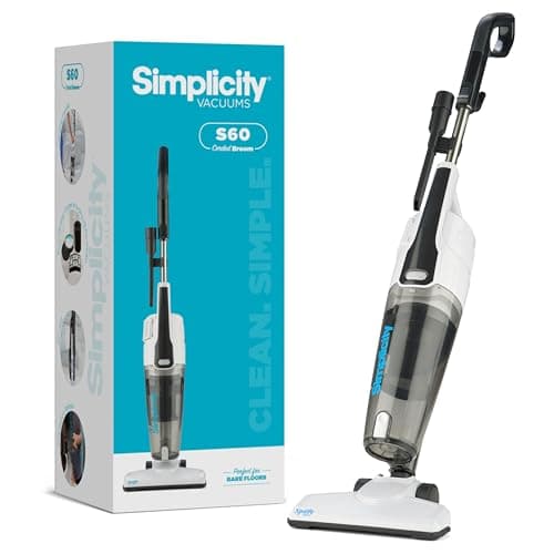 Simplicity Vacuums Corded Stick Vacuum Cleaner - Bagless, Two Speeds, HEPA Filter, Ideal for Hardwood & Tile, S60 Spiffy