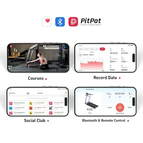 DeerRun Foldable Treadmill for Home with 6% Manual Incline and Handlebar, 0.6–7.5 MPH for Walking and Running, 3.0 HP Motor, 243 lb Capacity, App & Remote Control 6