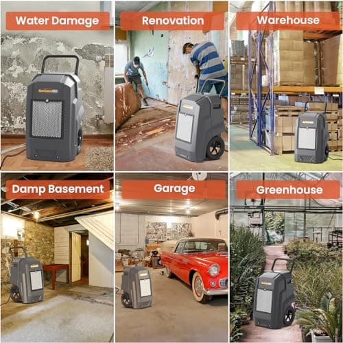 Abestorm Commercial Dehumidifier with Pump Drain Hose, 180 Pints Large Capacity Industrial Dehumidifier for Basements, Garages, Job Sites, 5 Years Limited Warranty, Grey 8