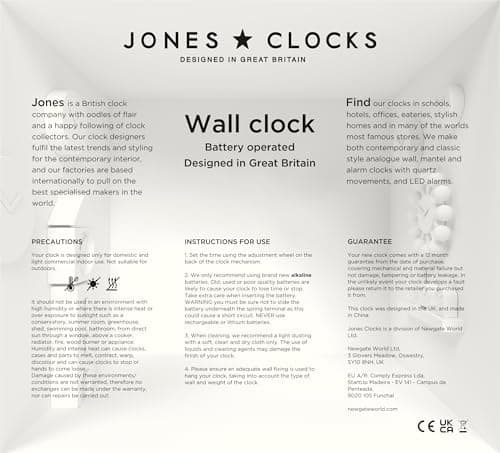 JONES CLOCKS® Movie wall Clock | Retro Rectangular Clock | 10 inch | Orange | Cool mid-Century Designer Look for Kitchen, Living Room or Office 8