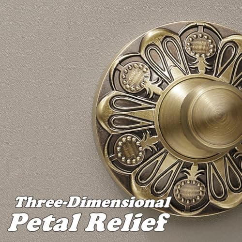 Lucyound Antique Brass Toothbrush Holder, Wall Mounted Bathroom Tumbler Cup Set, Vintage Gold Decorative Bathroom Accessories, Ceramic and Brass, Petal-Relief Series 4