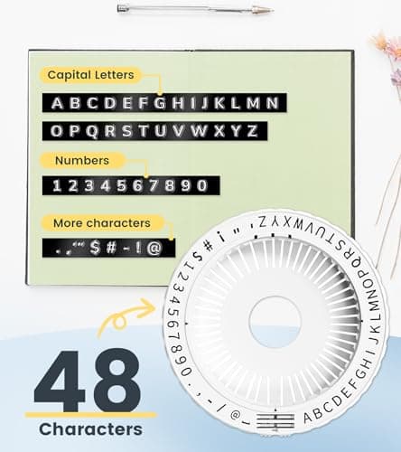 Embossing Label Maker, Vintage Embossed Label Maker Machine with Tapes 9mm, Scrapbook Supplies Junk Journal Kits, Manual Retro Old School Embosser Labeler for Home Office DIY Crafts & Scrapbooking 6