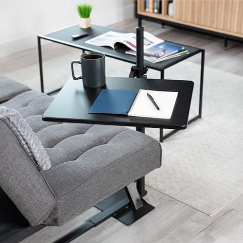 VIVO 20 inch Over Couch Swivel Table, Laptop Desk for Remote Work, Portable Recliner Workstation with Height Adjustable Swing Arm, Black, DESK-ST01C 9