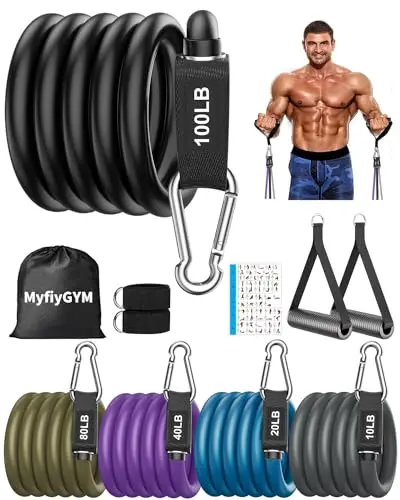 Resistance Bands for Working Out, 250lbs Heavy Duty Resistance Bands, Exercise Bands Resistance for Men Women, Workout Bands with Premium Handles, Door Anchor Ankle Strap, Home Training Equipment