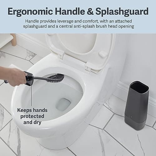 Casabella Hygienic Toilet Bowl Brush with Caddy, Black 6