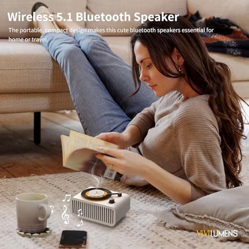 Vivilumens Speakers Bluetooth Wireless, 3 in 1 Portable Cute Speakers Vintage Style with Aromatic, Small LED Night Light for Home Office Decor, Ideal Gifts for Birthday, Anniversary 7