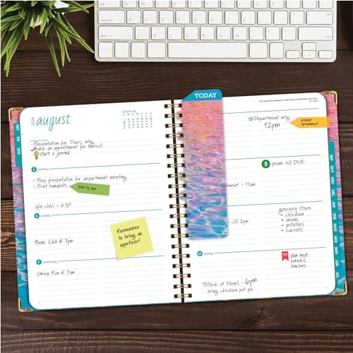 HARDCOVER Academic Year 2024-2025 Planner: (June 2024 Through July 2025) 8.5"x11" Daily Weekly Monthly Planner Yearly Agenda. Bookmark, Pocket Folder and Sticky Note Set (Summer Bliss) 7