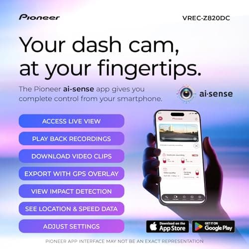 Pioneer VREC-Z820DC Dual Dash Cam Front and Rear Car Camera - Premium 4K Camera, AI-ISP Starvis Night Vision, 139 Degree Wide Lens, ADAS Safety Alerts, Built in GPS, Impact Detection, 24/7 Coverage 6