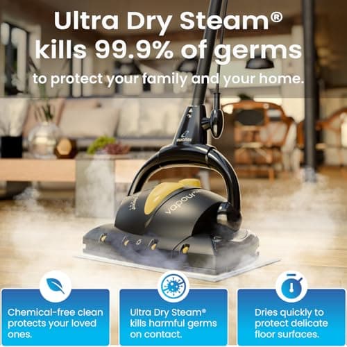 Euroflex Vapour Plus Steam Mop 18-Piece Set with Precision Floor Care Kit; Consumer Reports Recommended; 295°F & 50 PSI; Kills 99.9% Bacteria & Viruses incl. Influenza (H1N1); 5 Year Warranty 6