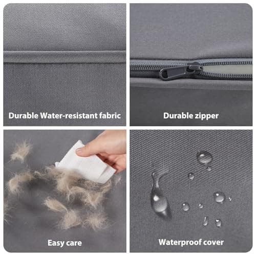 BFPETHOME Outdoor Dog Beds for Large Dogs, Waterproof Dog Bed for Medium, Large, Extra Large Dogs, Orthopedic Pet Bed with Removable Washable Cover, Egg Crate Foam Pet Bed Mat. (36 x 27 in, Grey) 7