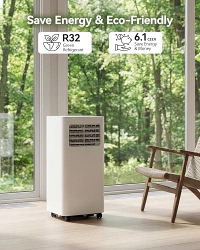 Feelfunn 8000 BTU Portable Air Conditioner, 3-in-1 Cools 350 Sq.Ft, Quiet AC with Fan & Dehumidifier, LED Display, Remote, 24H Timer, Window Kit, for Bedroom/Office/Dorms 9
