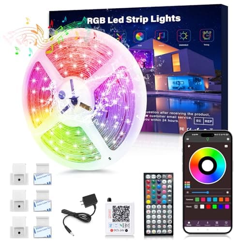 Ledagic Outdoor Led Strip Lights Waterproof 32.8ft, Color Changing Led Light Strips with Remote, App Control, Music Sync RGB Led Strip Lights Outside IP68 Led Rope Lights for Roof Party Accessories