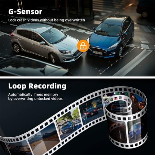 Real 4K 3 Channel Dash Cam Front and Rear Inside, STARVIS 2 HDR Sensor, 5.8GHz Wi-Fi GPS G-Sensor, 4K+1080P+1080P Dashcam, Free 64GB Card Include, IR Night Vision, 3.3'' Big IPS, 24Hr Parking Monitor 7