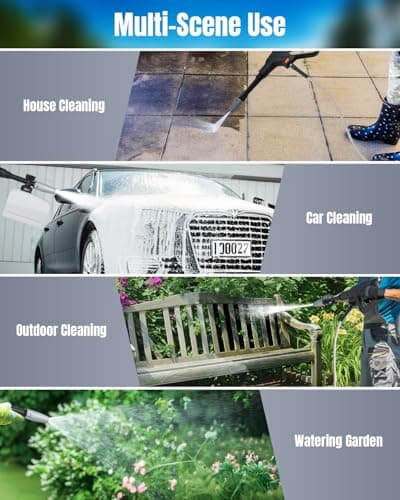 40V Cordless Pressure Washer, 2000PSI Battery Powered Pressure Washer with 2.5Ah Battery and Fast Charger, 3 Adjustable Modes, Brushless Motor, 30min Runtime for Car/Patio Cleaning (40V 2.5Ah) 5