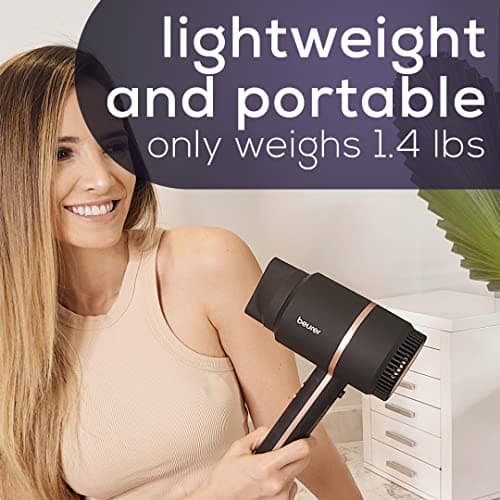 Beurer HC35 Compact Hair Dryer 1500-Watt Blow Dryer Ionic Technology Reduces Frizz Lightweight and Portable Travel Hair Dryer with 4 Temperature and 3-Speed Settings & Cold Air Function (Black) 10