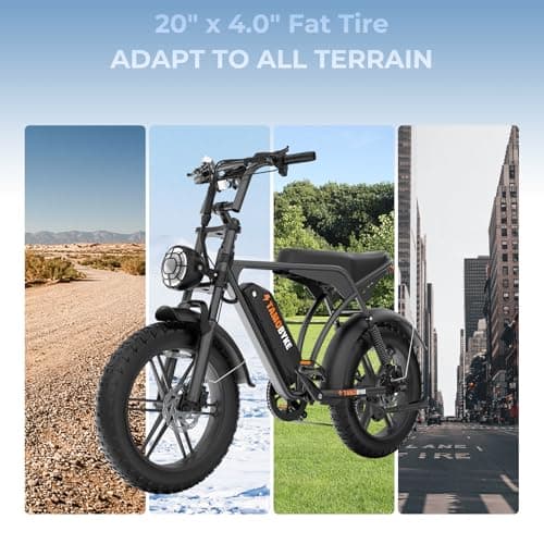 Tamobyke V29 Electric Bike for Adults, 1500 Motor (Peak), 28 MPH Electric Dirt ebike, 20'' Fat Tire E-Bike with 48V 15.6AH Battery, Full Suspension Mechanical Disc Brakes, E Bike for Snow, Sand, Road 6