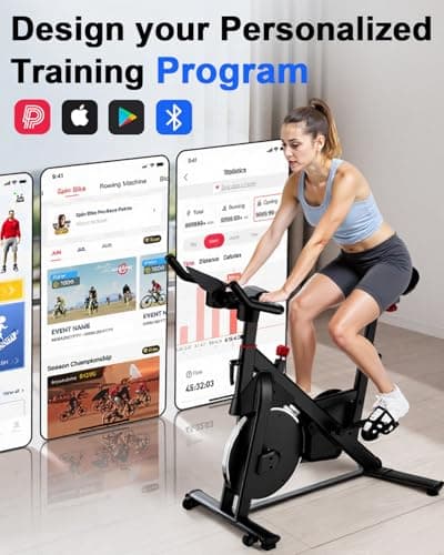 Superun Exercise Bike, Stationary Bikes for Home Gym with 32-Level Magnetic Resistance, 300LBS Capacity Indoor Cycling Bike with Comfortable Seat, LED Display 7