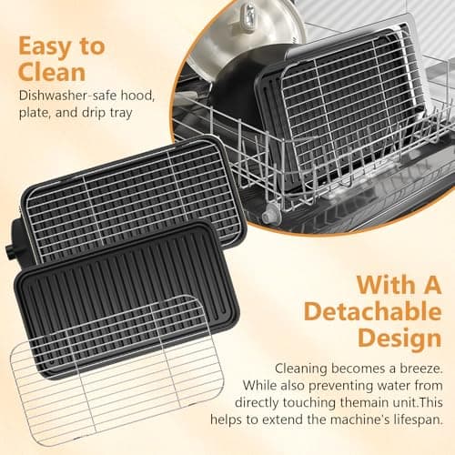 Electric Indoor Grill 1500W -2 in 1 Smokeless Indoor Grill for Kitchen with Non-stick Removable Grill & Griddle Plate,Temperature Control Korean BBQ Grill with 3 Cheese Pans Dishwasher Safe 6