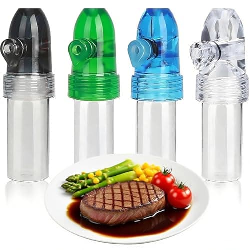 4-Pack Mini Salt and Pepper Shakers Spice Storage - Travel Salt and Pepper Shakers Mini for Outdoor and Traveling - Portable Spice Dispenser