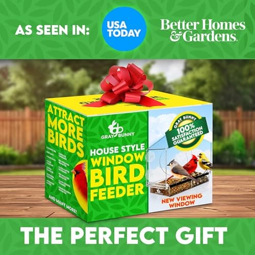 Window Bird Feeder with Strong Suction Cups - Gifts for Grandma Bird Watching Gifts for Grandpa Backyard Birding (Large House) 3