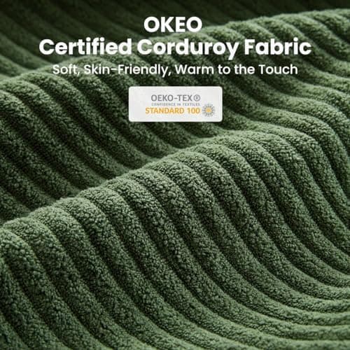 Modular Sectional Sofa with Storage Ottomans, Corduroy Cloud Couch for Small Spaces & Apartments, Reconfigurable L/U Shaped Convertible Corner Sofa, Green, 5 Seater Sectional 9