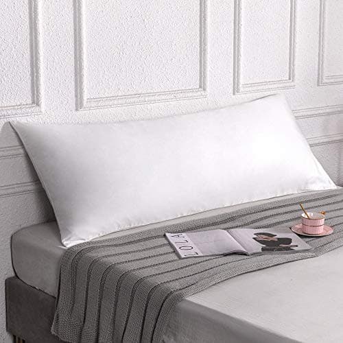 Oubonun 100% Cotton Body Pillowcase - 800 Thread Count/21x54, Moisture Absorbent and Breathable, Premium Hotel Body Pillow Cover for All Seasons, White 7
