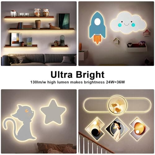 Tatazone White COB Led Strip Lights Max with RF Remote, 16.4ft 3000K Dimmable Ultra Bright Warm White COB Light Strip, Adhesive Indoor COB Led Lights for Living Room, Shelf, Cabinet 2