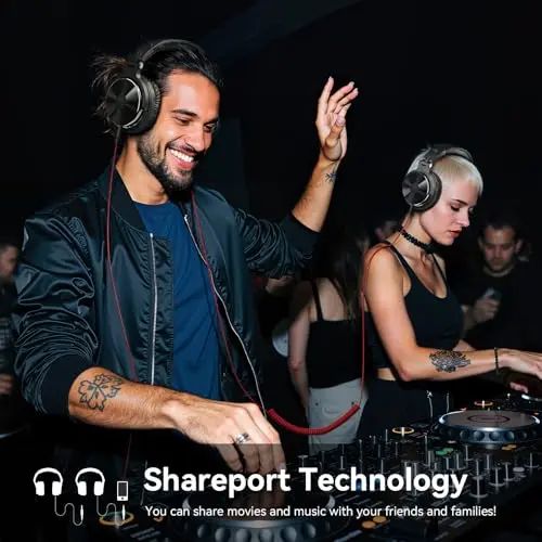 OneOdio Wired Over Ear Headphones Hi-Res Studio Monitor & Mixing DJ Stereo Headsets with 50mm Drivers and 1/4 to 3.5mm Jack for AMP Computer Recording Podcast Keyboard Guitar Laptop - Black 6