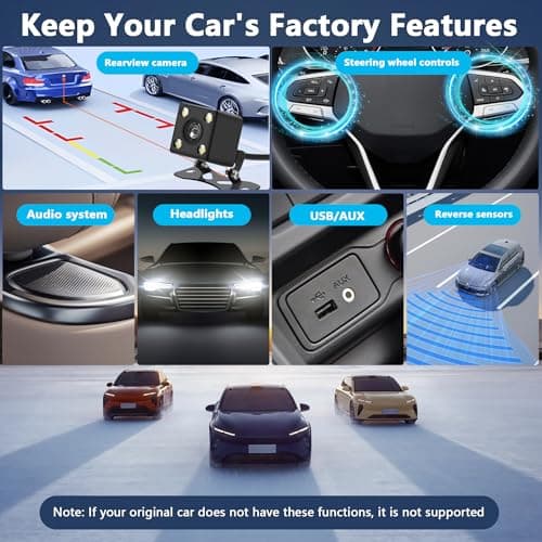 Single Din Car Stereo with Apple Carplay Android Auto,6.9 Inch IPS Touchscreen, 1 Din Car Audio Receivers wtih Bluetooth Handsfree/FM/AM/Dual USB/Type-C/EQ/SWC/GPS Navigation/Backup Camera/Microphone 7