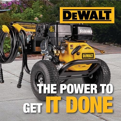 DeWalt DXPW3425E-S 3400 PSI Gas Pressure Washer, 2.5 GPM Axial Cam Pump, 208cc Recoil with Electric Start Engine, Spray Gun and Wand, 5 QC Nozzles, 5/16-in. x 25-ft. Hose, 49-State 13