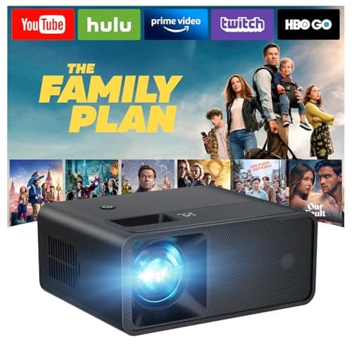CiBest Mini Projector, Upgraded Full HD 1080P Support Video Projector, Portable Small Movie Projector, Compatible with iOS/Android/Windows/TV Stick/Box/USB/HDMI