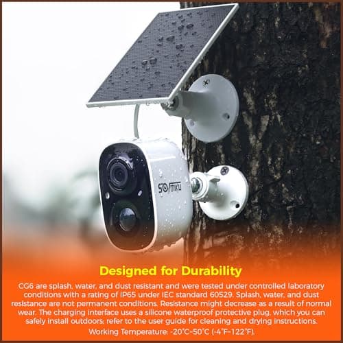 Sovmiku 2CG6 Solar Security Camera Wireless Outdoor,Battery Powered,Easy to Setup,PIR Motion Detection,Two Way Audio, Audible Flashlight Siren,2.4GHz Wi-Fi Color Night Vision, 180 Days Exchange Policy 8