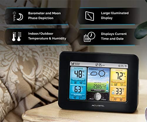 AcuRite Wireless Home Weather Station with Color Display, Indoor Outdoor Thermometer and Temperature Sensor (02077M) 8