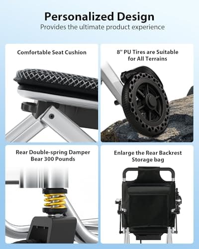 33 Lbs Lightweight Electric Wheelchair, Electric Wheelchairs for Adults Foldable, 15 Miles Range Motorized Wheelchair for Seniors, All Terrain Compact Portable Power Wheelchair, 330 Lbs Capacity 5