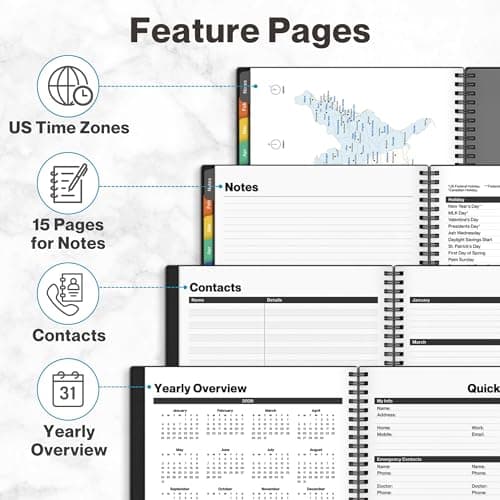 Dunwell 2026 Daily Planner, 8.5x11 Appointment Book with 15-Minute Schedule, Colorful Tabs, Lay-Flat Design, Thick No-Bleed Pages 7