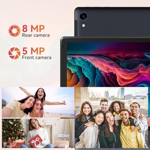 URAO Tablet,10.1" Android 15 Tablet with Octa-core Processor 24GB RAM 128GB ROM HD IPS Touchscreen 8H Battery, Wi-Fi 6, BT 5.0, Dual Camera, Android Tablets 5