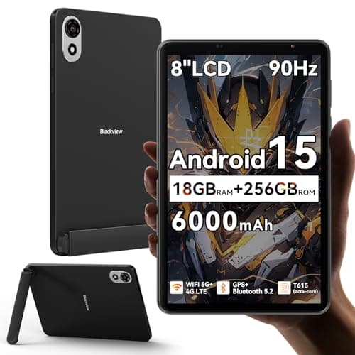 Blackview ZENO 1 8 Inch Tablet Android 15 Mini Tablet with Gemini AI, Small Gaming Tablets, 5G WiFi,18(6+12) GB+256GB/2TB TF, 90Hz, Widevine L1, GPS, Detachable Stand