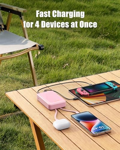 Qecvec Portable Charger 20000mAh, 22.5W Power Bank Fast Charging, High Capacity Cell Phone Portable Power Banks with for iPhone, Samsung, Android etc, Travel Essential (Pink) 5