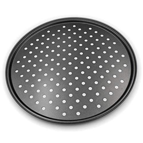 Handook Pizza Pan for Oven, Nonstick Pizza Pans, Carbon Steel Pizza Pan with Holes, Pizza Baking Pan for Oven Baking Supplies, for Home Baking Kitchen Oven Restaurant (12 Inch)