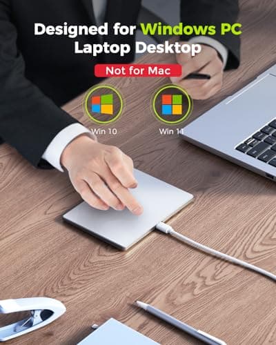 seenda Trackpad, External USB Touchpad High Precision Aluminum Track Pad with Multi-Touch Navigation Plug and Play for Windows 11/10 Desktop/Laptop/Notebook Computer PC (White) 7