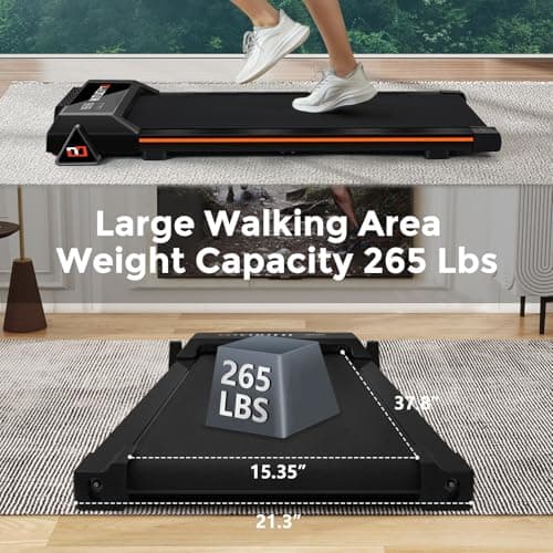 GOYOUTH Portable Walking Pad Treadmill for Home & Office - 3-Level Incline, Remote Control, 12 HIIT Programs, 265 lbs Capacity, LED Display, Installation-Free Compact Design 6
